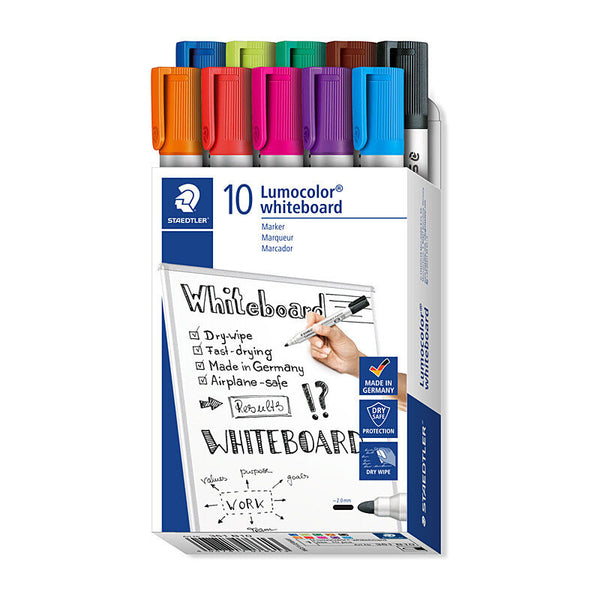 Staedtler Whiteboardmrk351 Bullet Assorted Wallet of 10
