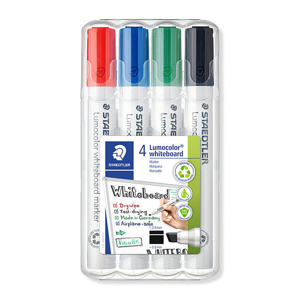 Staedtler Whiteboardmrk 351 Chisel Assorted Wallet of 4