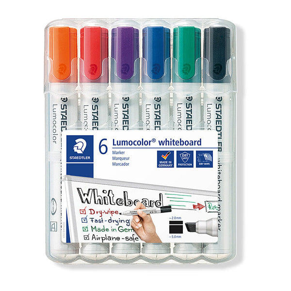 Staedtler Whiteboardmrk 351 Chisel Assorted Wallet of 6