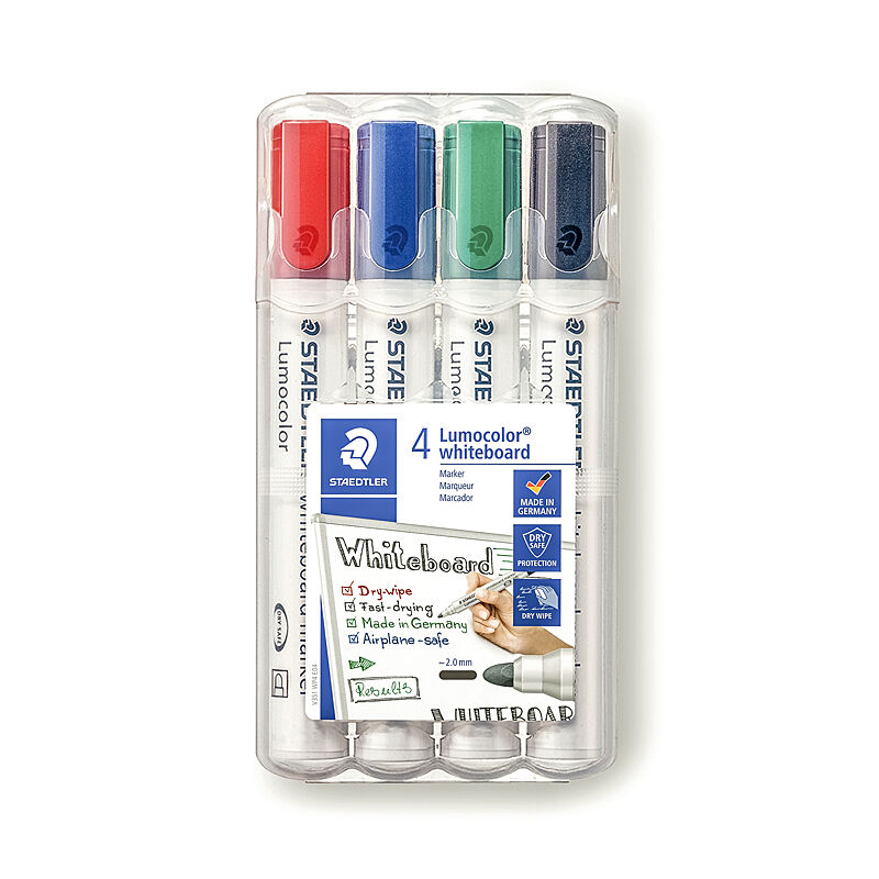 Staedtler Whiteboardmrk 351 Bulldog Assorted Wallet of 4