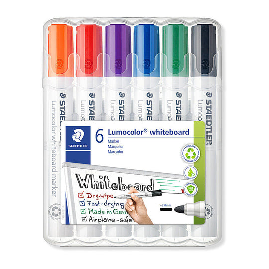 Staedtler Whiteboardmrk 351 Bulldog Assorted Wallet of 6