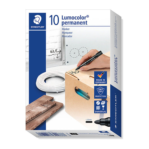 Staedtler Permanent Marker 352 Bul Black Box Of 10