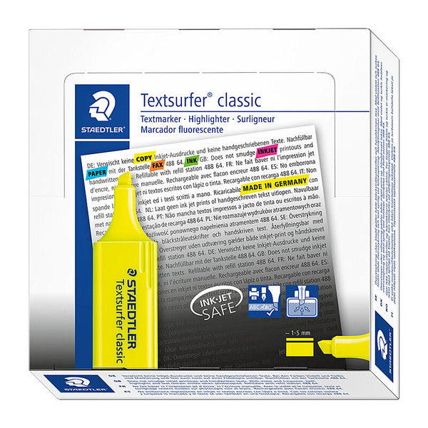 Staedtler Highlighter Textsurf Yellow Wallet of 10
