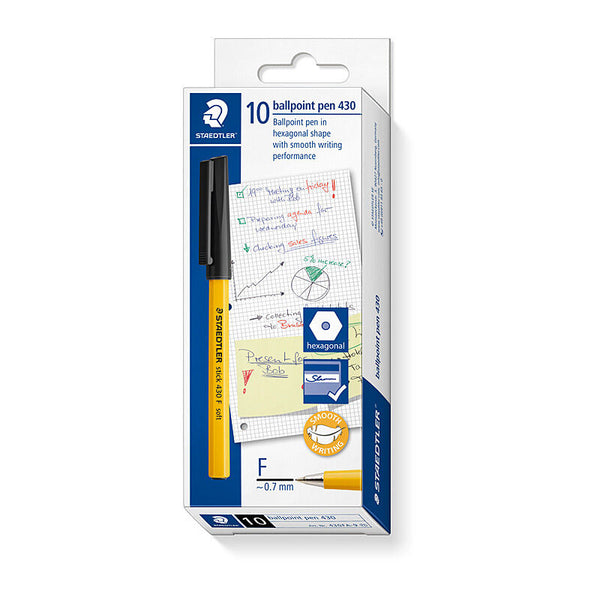 Staedtler Ballpoint430 Fine Black Box Of 10