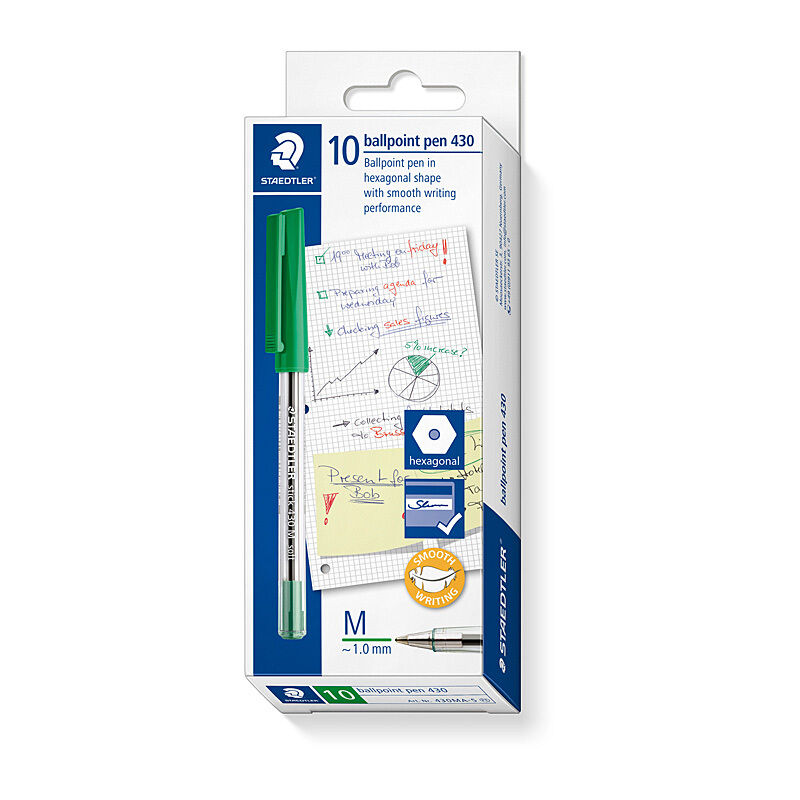 Staedtler Ballpoint430 M Green Box Of 10