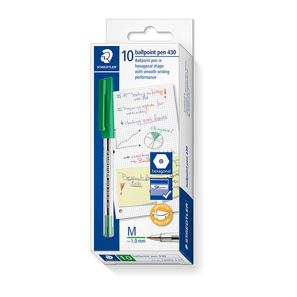 Staedtler Ballpoint430 M Green Box Of 10