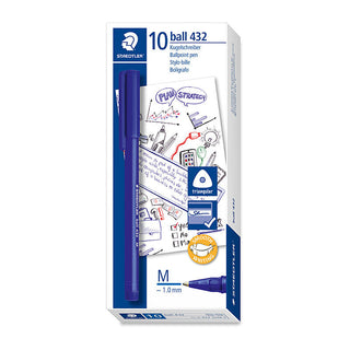 Staedtler Ballpoint 432 M Blue Box of 10