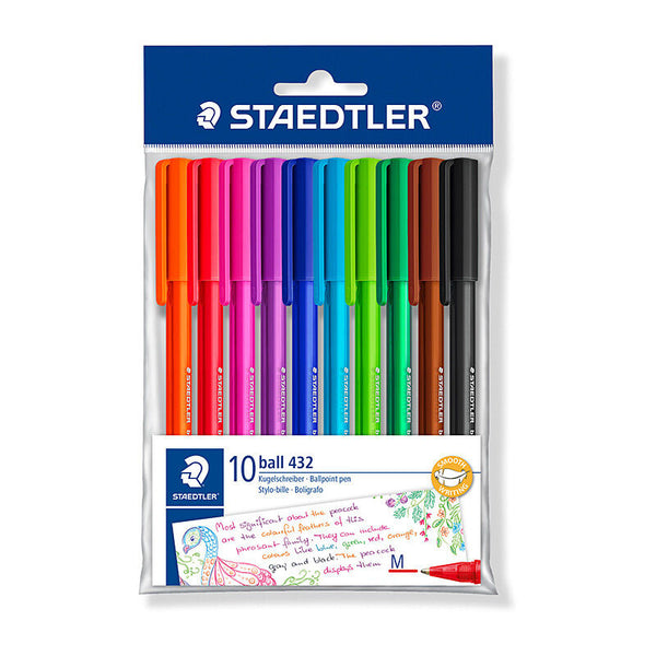 Staedtler Ballpoint 432 M Assorted Bag10 Box Of 10