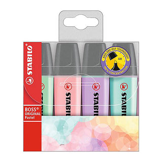 Stabilo Boss Pastel Highlighter Assorted1 Wallet of 4