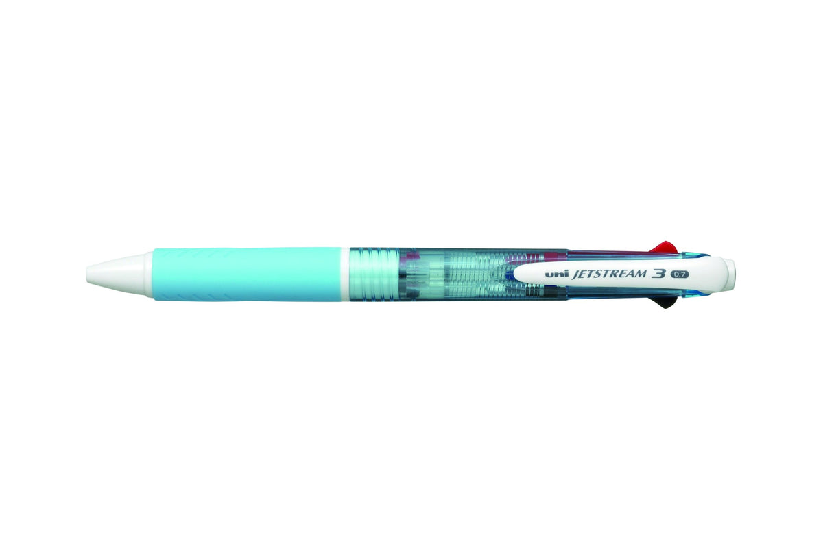 Uni Jetstream 3-Colour Retractable Rollerball Pen 0.7mm Light Blue Box of 10