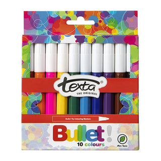 Texta Bullet Tip Colouring Marker Wallet of 10 Pack Of 10