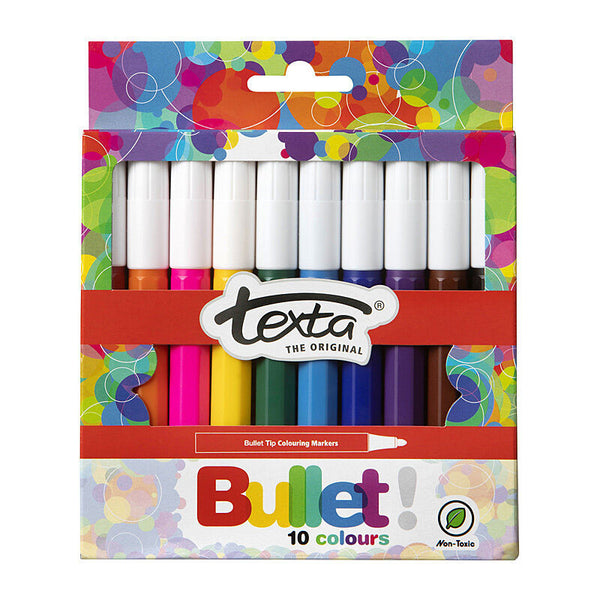 Texta Bullet Tip Colouring Marker Wallet of 10 Pack Of 10