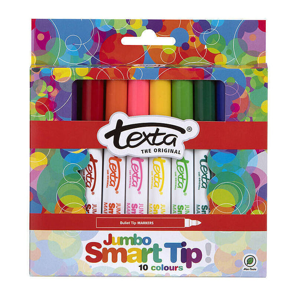 Texta Smart Tip Jumbo Marker Assorted Wallet of 10 Pack Of 10