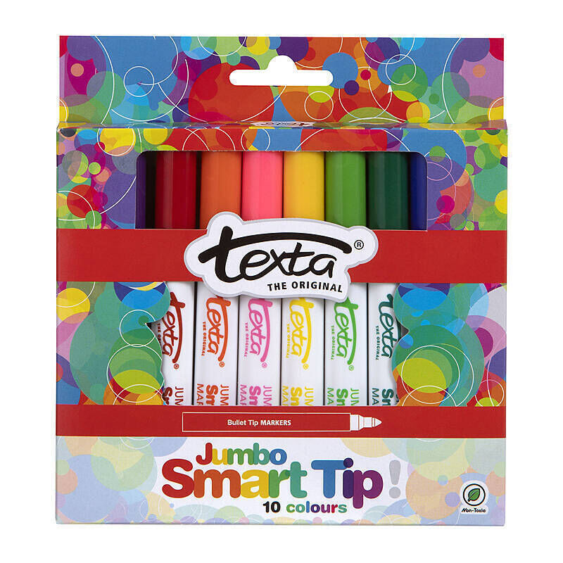 Texta Smart Tip Jumbo Marker Assorted Wallet of 10 Pack Of 10