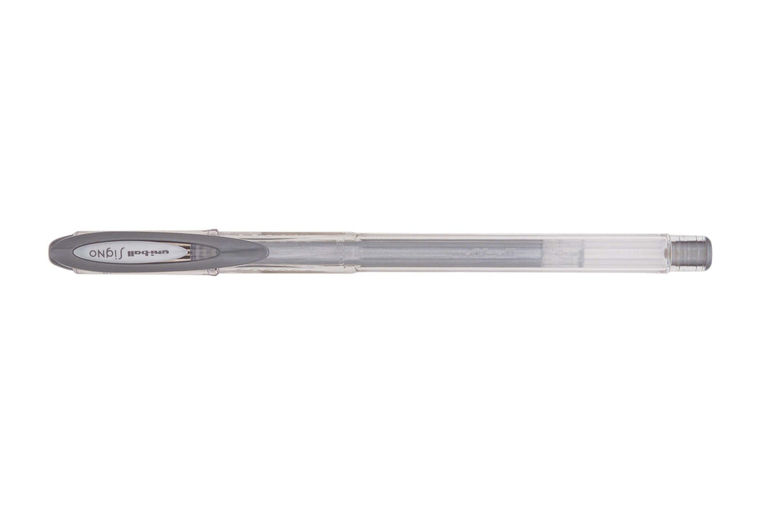 Uni-ball Signo Gel Pen 0.7mm Metallic Silver Box of 12