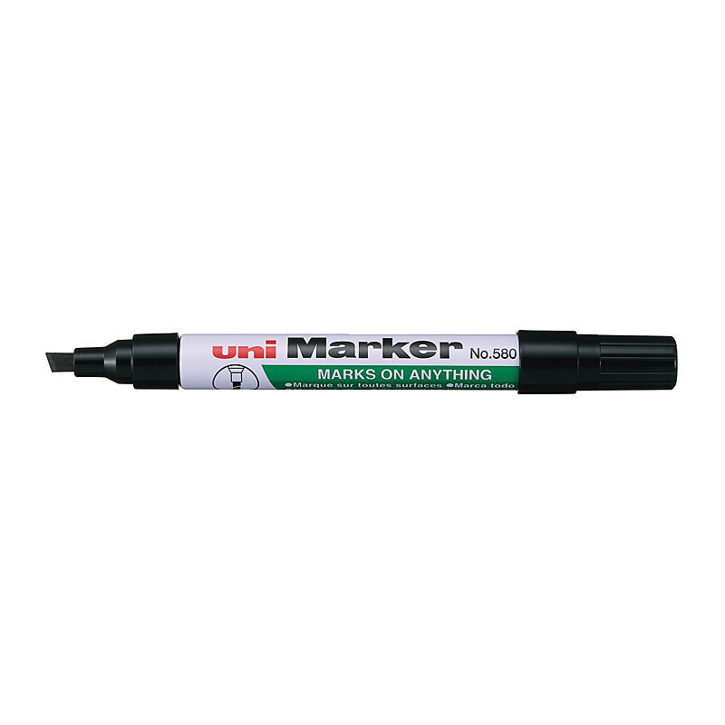 Uni Permanent Chisel Markr Black Box Of 12