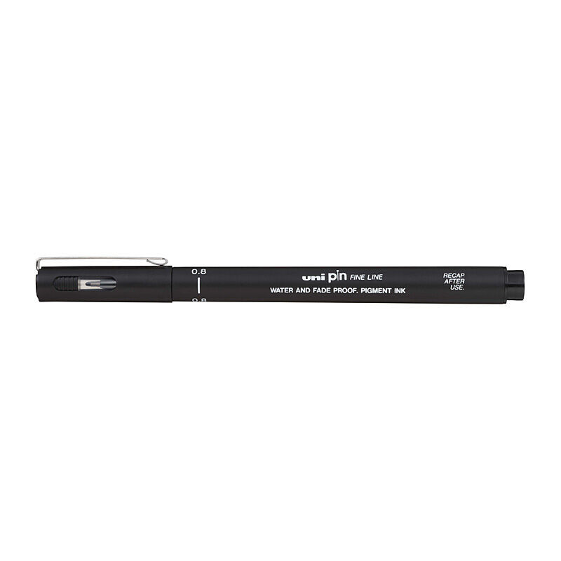 Uni Pin Fineliner 0.8 Black Box Of 12