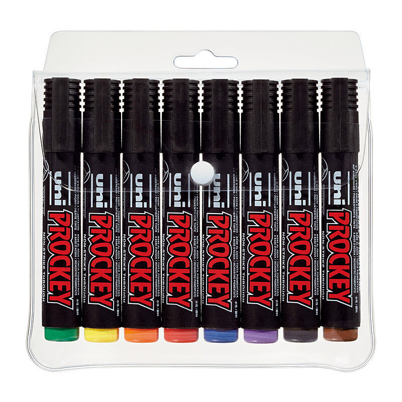 Uni Prockey Permanent Marker Bullet Wallet of 8