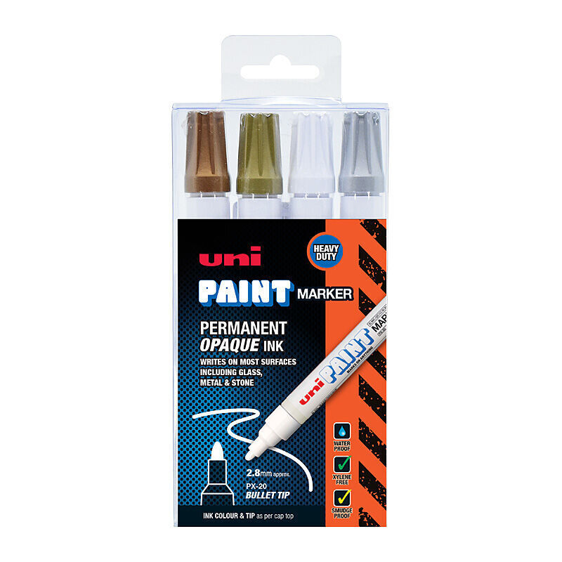 Uni Paint Marker Px20 Shn Ind Pack Of 4