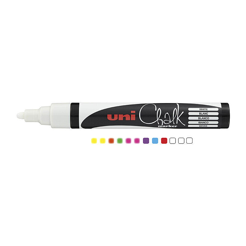 Uni Chalk Marker Bullet Assorted Box Of 12